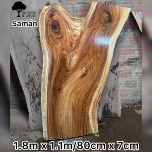 Mesa Comedor Tronco Rectangular de Samán (1.8m)
