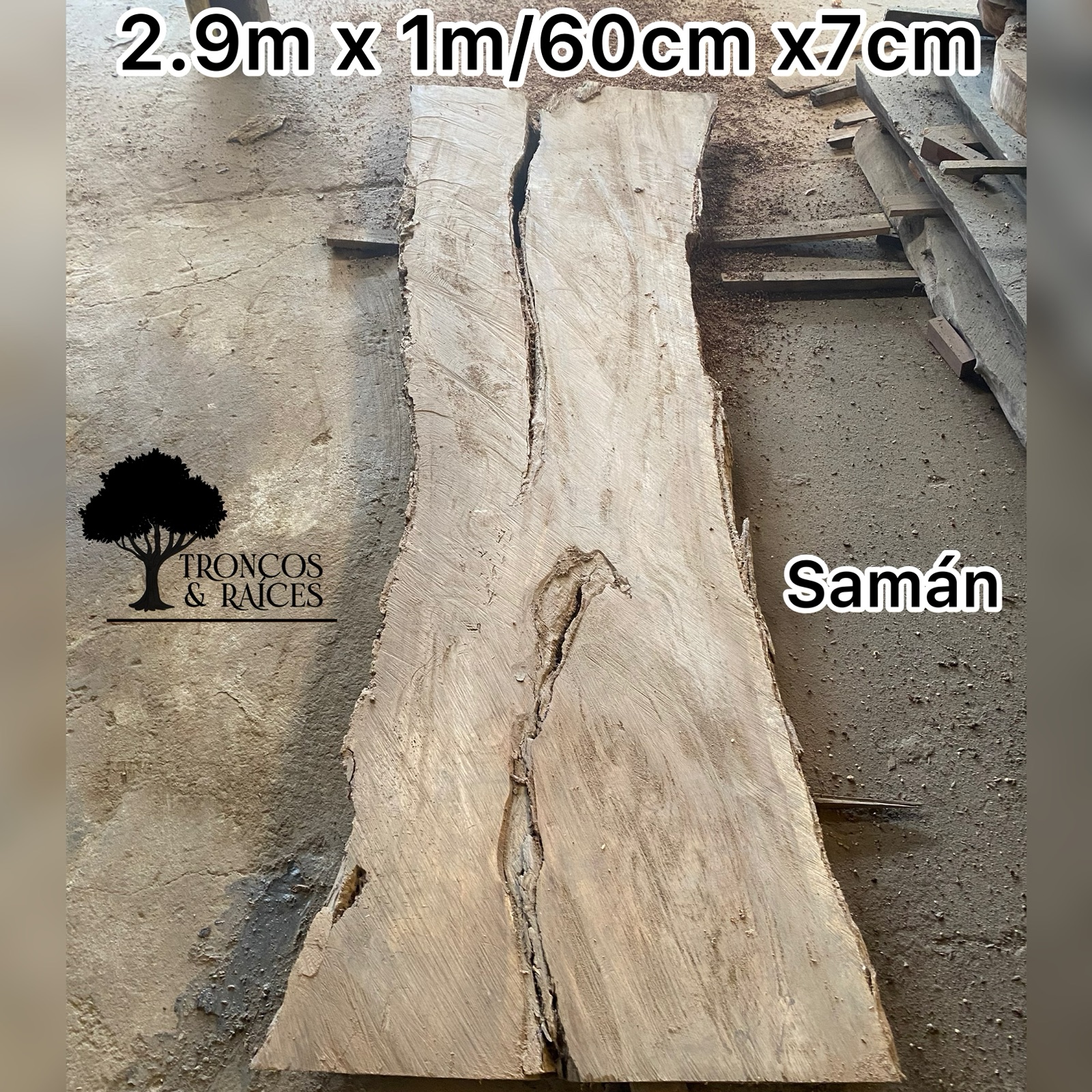 Tronco rectangular de samán