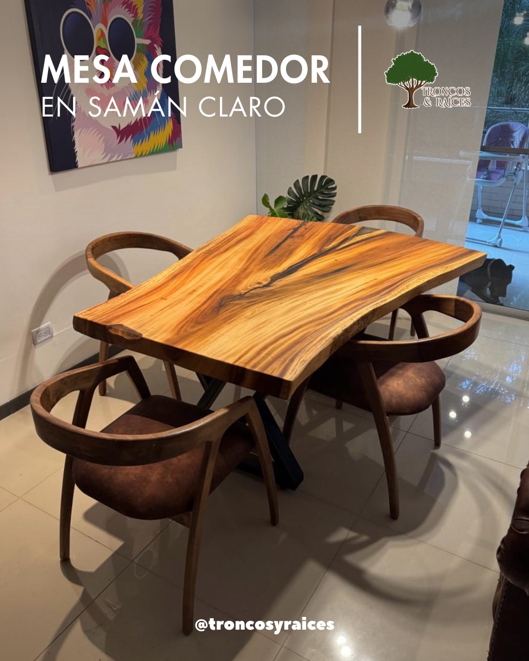 Mesa Comedor Rectangular Samán Claro (1.5m) - Image 2