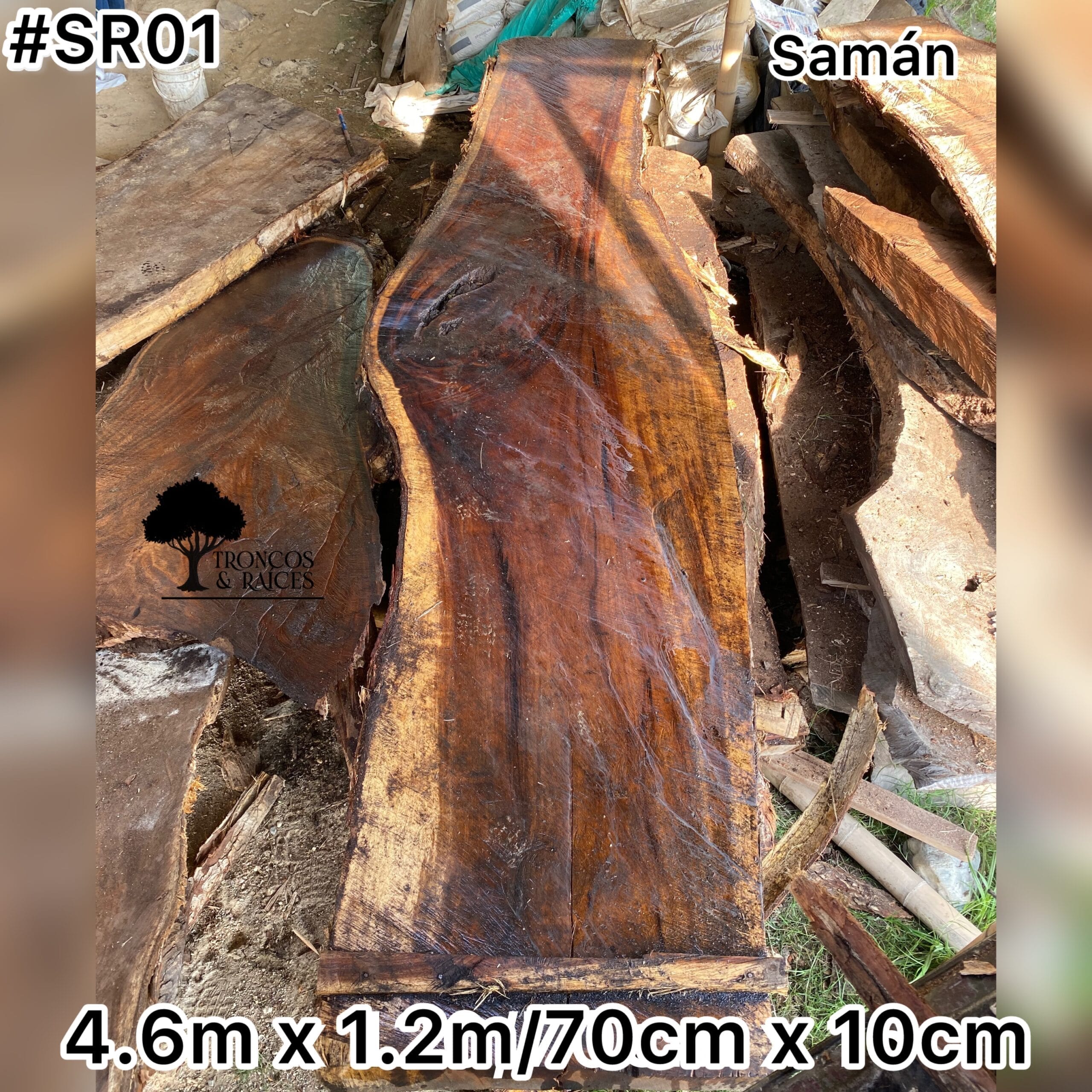 Mesa alargada de saman para 16 personas Mesa alargada de saman para 16 personas