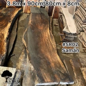 Mesa alargada de saman para 14 personas