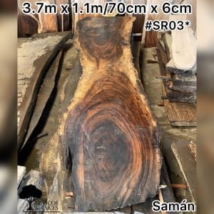 Mesa alargada de saman para 14 personas