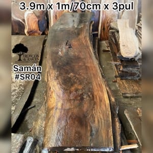 Mesa alargada de saman para 14 personas