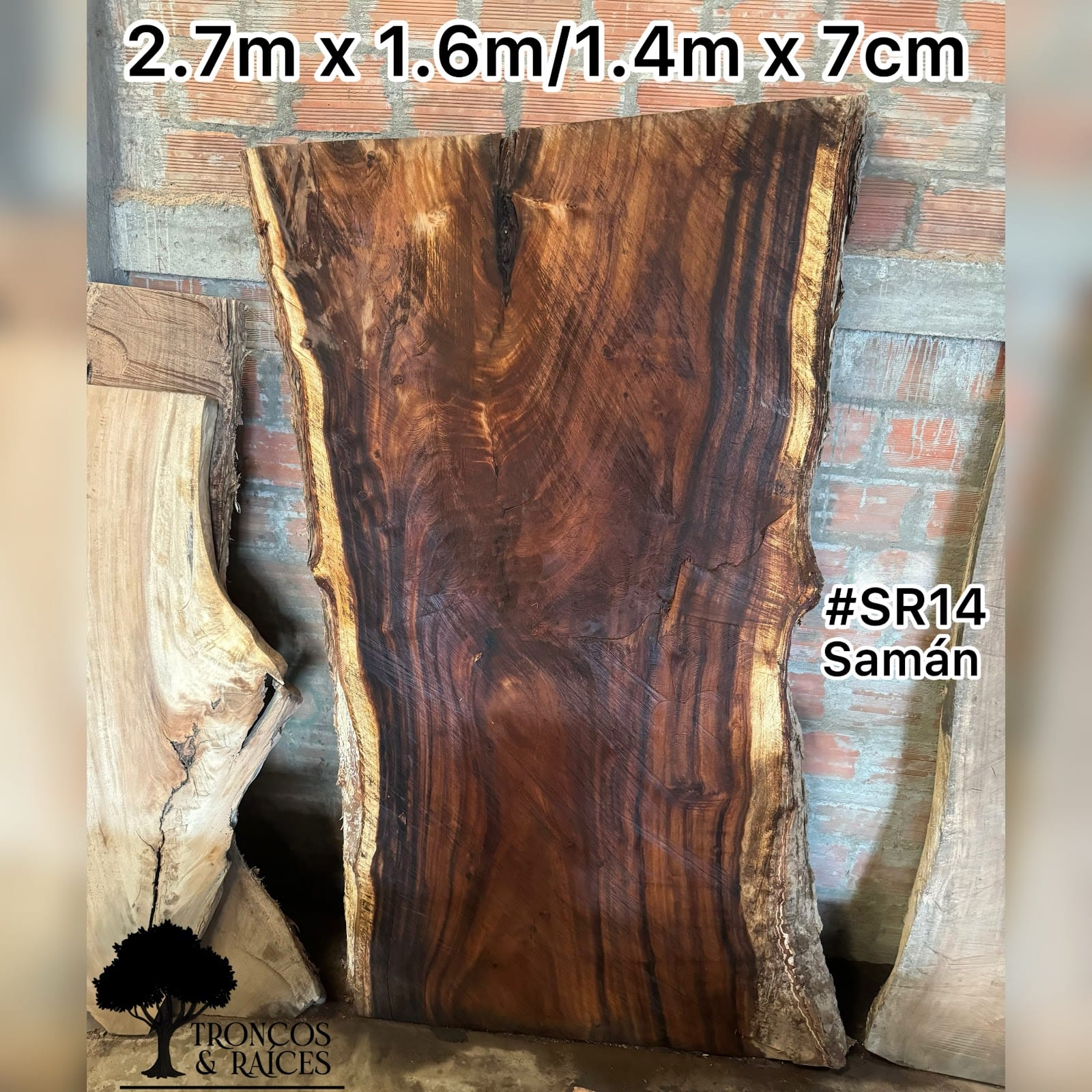 Mesa super ancha de saman para 12 personas
