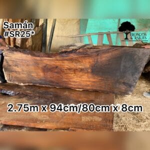 Mesa rectangular de saman para 8 puestos