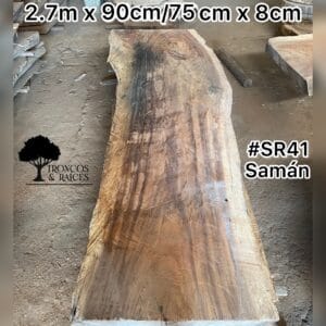 Mesa alargada de samán para 8 puestos