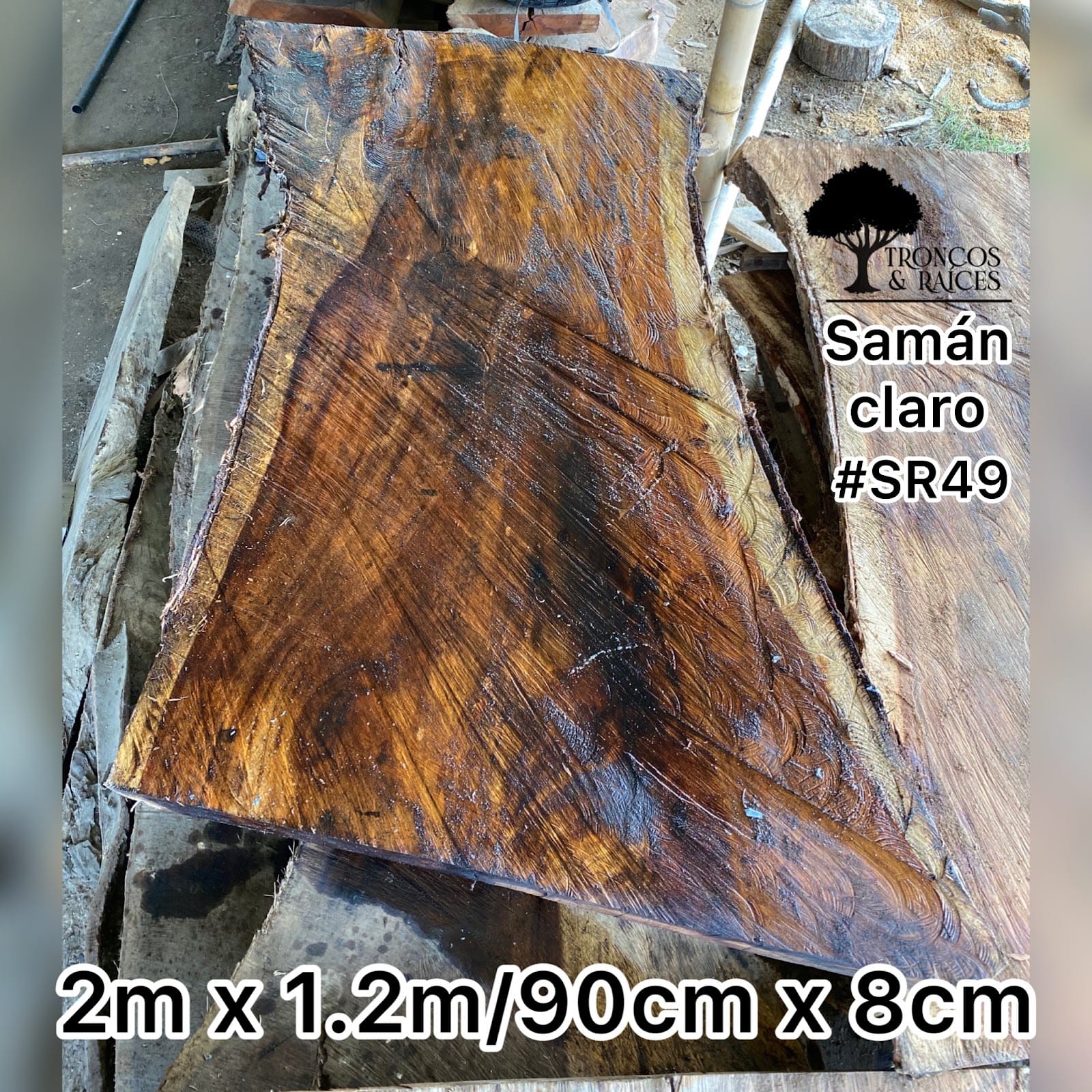 Mesa perfecta de samán claro para 6 puestos