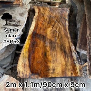 Mesa pareja de samán claro para 6 puestos