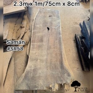 Mesa rectangular de samán para 8 puestos