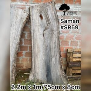Mesa rectangular de samán para 6/8 puestos