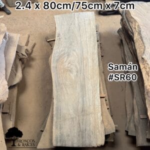 Mesa rectangular de samán para 8 puestos
