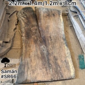Mesa ancha de samán para 8 puestos