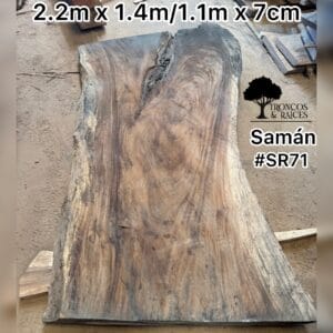Mesa ancha de samán para 8 puestos