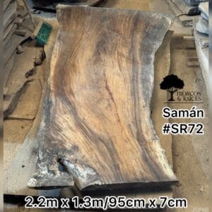 Mesa ancha de samán para 8 puestos