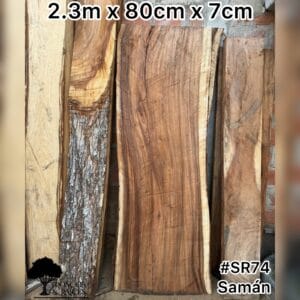 Mesa rectangular de samán para 8 puestos
