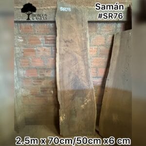 Tronco rectangular de samán para barra