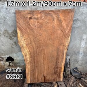 Mesa rectangular de saman para 6 puestos