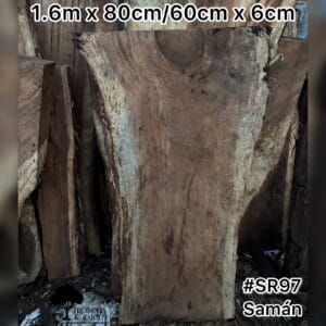 Tronco rectangular de samán para escritorio